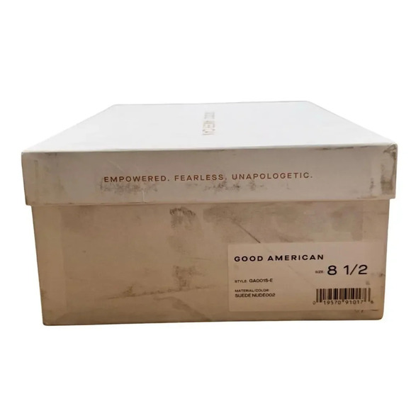 New GOOD AMERICAN The Icon Nude Suede Pointed Toe Pumps 4" Heel Women's 8.5 - Picture 12 of 12